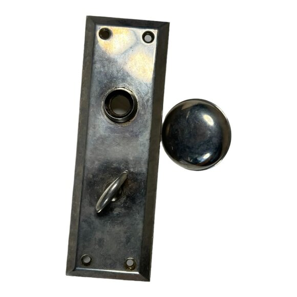 Vintage Metal‎ Door Knob and Plate - Picture 1 of 6